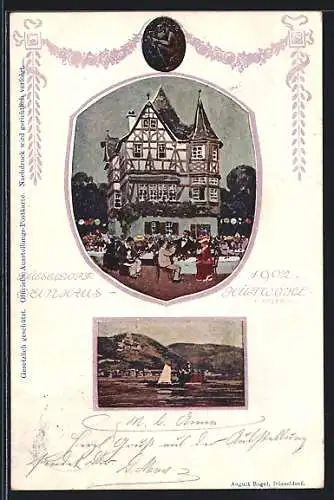 AK Düsseldorf, Ausstellung 1902, Weingasthaushaus Hütwohl, Panorama