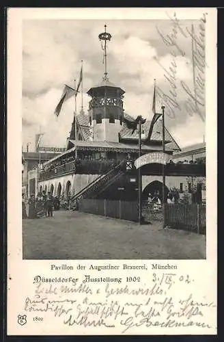 AK Düsseldorf, Ausstellung 1902, Pavillon der Augustiner-Brauerei