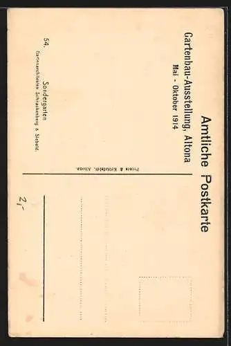 AK Hamburg-Altona, Gartenbau-Ausstellung 1914, Sondergarten