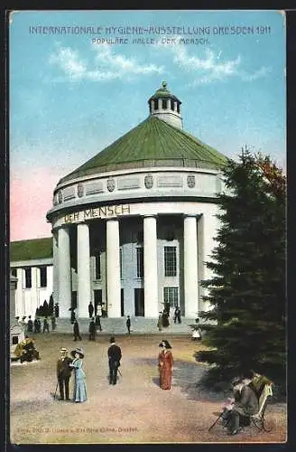 AK Dresden, Internationale Hygiene-Ausstellung 1911, Populäre Halle, Der Mensch