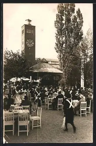 AK München, Ausstellung 1928, Gartencafe