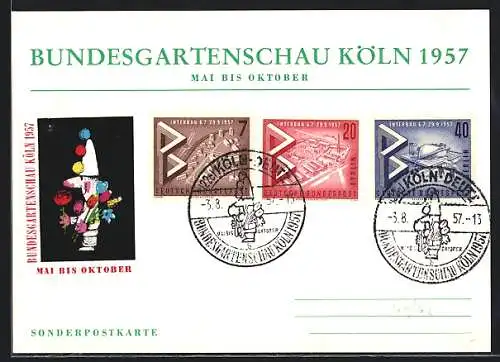 AK Köln, Bundesgartenschau 1957, Sonderpostkarte