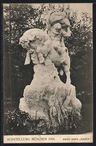 AK München, Ausstellung 1908, Fritz Behn Kraft