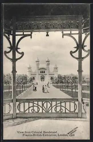 AK London, Franco-British Exhibition 1908, View from Colonial Bandstand