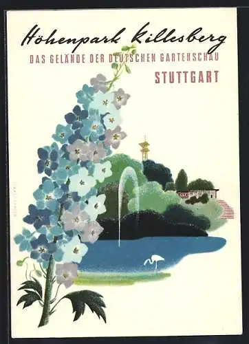 AK Stuttgart, Deutsche Gartenschau 1955, Höhenpark Killesberg