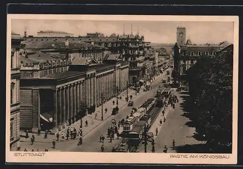 AK Stuttgart, Strassenbahn am Königsbau