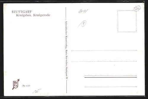 AK Stuttgart, Königsbau mit Königstrasse und Strassenbahn