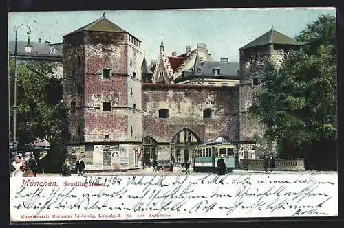 AK München, Sendlingerthor, Strassenbahn