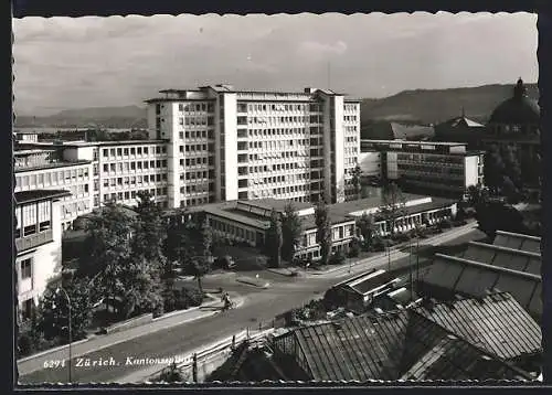 AK Zürich, Kantonsspital mit Strassenpartie
