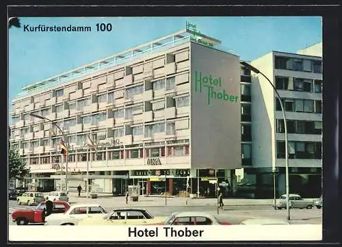AK Berlin-Charlottenburg, Hotel Thober, Kurfürstendamm 100