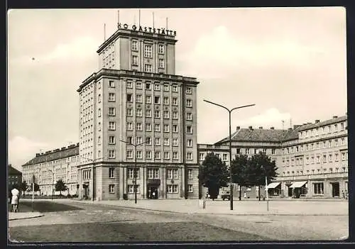 AK Wismar, Vor Wendorf, HO-Gaststätte am Platz des Friedens