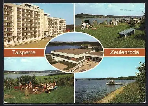 AK Zeulenroda, FDGB-Erholungsheim Talsperre Zeulenroda, Strandbad, Fähre