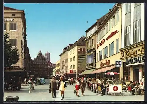 AK Braunschweig, Partie am Köhlmarkt mit Blick nach dem Gewandhaus