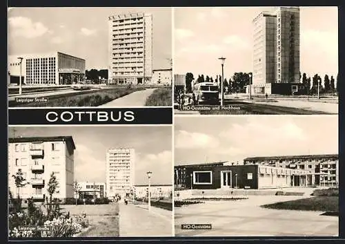 AK Cottbus-Süd, Leipziger Strasse, HO-Gaststätte am Hochhaus, HO-Gaststätte