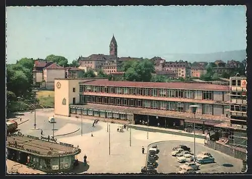AK Kassel, Blick zum Hauptbahnhof aus der Vogelschau