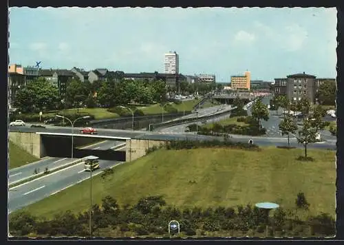 AK Duisburg, Stadtautobahn am Hauptbahnhof