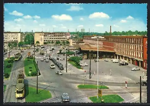 AK Bochum, der Hauptbahnhof aus der Vogelschau