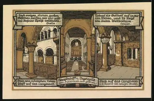 Notgeld Gernrode /Harz 1921, 75 Pfennig, Die Stiftskirche St. Cyriaci vom Bückeburg, Südliche Empore