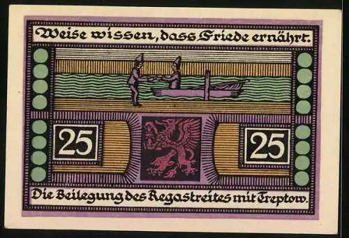 Notgeld Greifenberg i. Pomm. 1921, 25 Pfennig, Esel und Narren mögen sich zanken