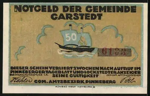 Notgeld Garstedt, 50 Pfennig, Gorch Fock, De ole Fohrensmann