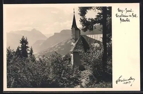 Foto-AK Hans Hruschka Nr. 1347: Zell im Zillertal, Herz-Jesu Kirchlein