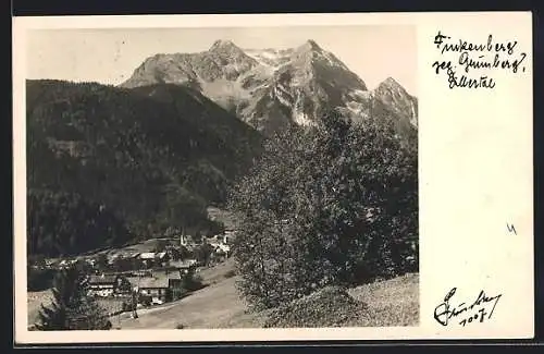 Foto-AK Hans Hruschka Nr. 1007: Finkenberg /Zillertal, Ortsansicht mit Grünberg