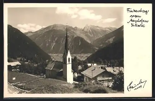 Foto-AK Hans Hruschka Nr. 1009: Finkenberg /Zillertal, Ortsansicht gegen Mayrhofen