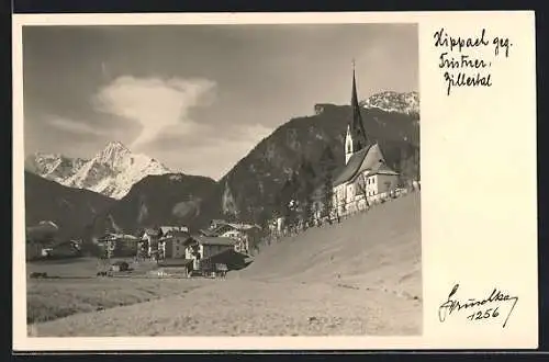AK Hippach, Ortsansicht mit Blick auf die Kirche