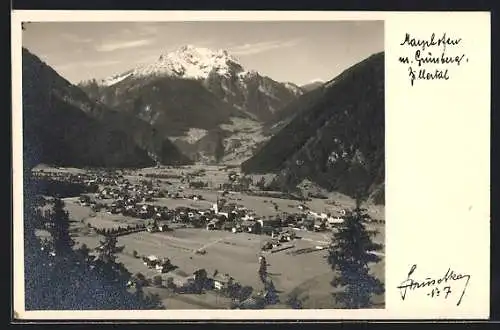 Foto-AK Hans Hruschka Nr.7: Mayrhofen mit Grünberg