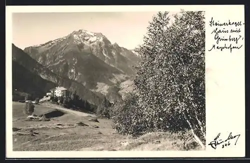 Foto-AK Hans Hruschka Nr. 346: Mayrhofen, Steinkogelhaus mit Grünberg