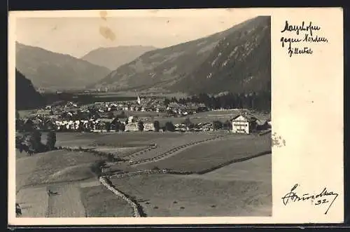 Foto-AK Hans Hruschka Nr. 32: Mayrhofen /Zillertal, Ortsansicht gegen Norden
