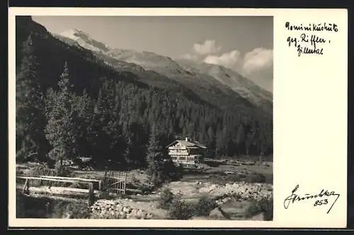 AK Dominikushütte, Berghütte geg. Riffler, Zillertal