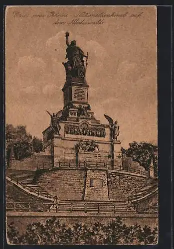 AK Rüdesheim am Rhein, Nationaldenkmal auf dem Niederwald