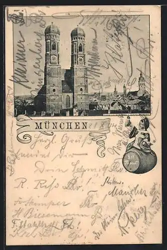 AK München, Frauenkirche, Münchner Kindl