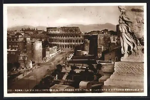 AK Roma, Rue de l`Epmire et Colisee, Colosseo, Colosseum