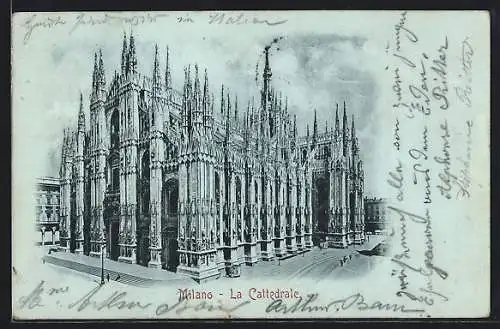 Mondschein-AK Milano, La Cattedrale