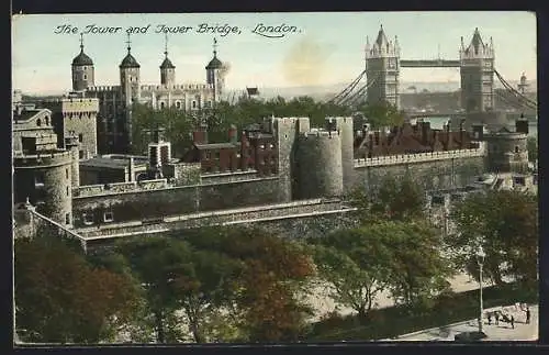 AK London, The Tower and Tower Bridge