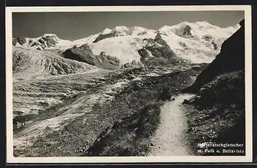 AK Morteratschgletscher, Blick gegen Palü u. Bellavista