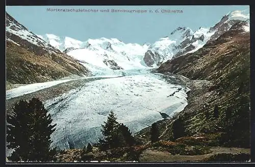 AK Morteratschgletscher und Berninagruppe v. d. Chünetta
