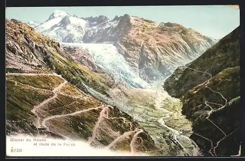 AK Glacier du Rhone et route de la Furka