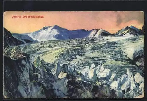 AK Unterer Ortler-Gletscher im Abendlicht