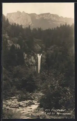 AK Leuenbachfall, Wasserfall mit Blick auf die Altenalptürme