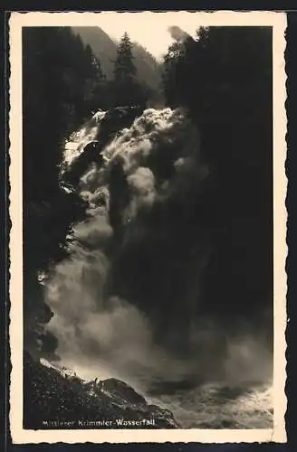 AK Blick auf den Mittleren Krimmler-Wasserfall