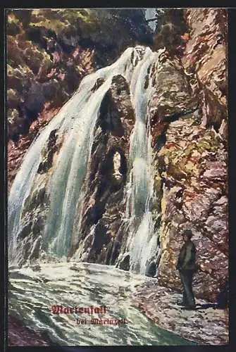 AK Wasserfall bei Mariazell, Besucher
