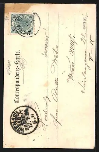 AK Wanderer am Marienfall, Wasserfall