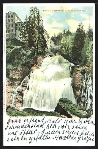 AK Der Wasserfall bei der Grabenmühle