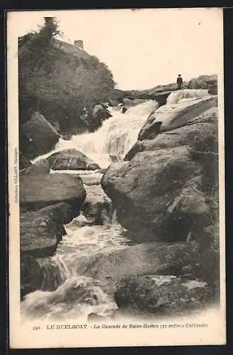 AK Cascade de Saint-Herbot, Blick auf Wasserfall
