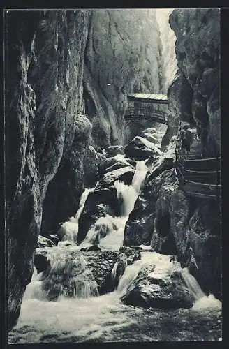 AK Wasserfall an der Höllentalklamm