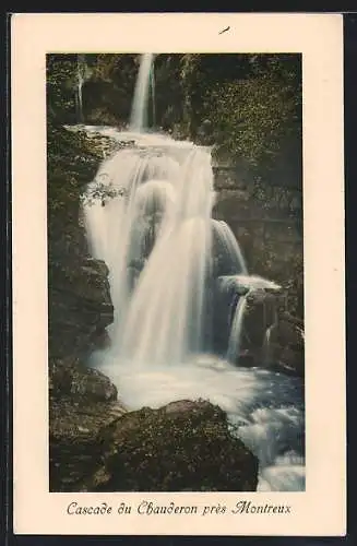 AK Cascade du Chauderon, Wasserfall bei Montreux