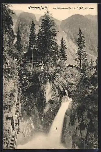 AK Kesselfall, Wasserfall im Kaprunerthal bei Zell am See